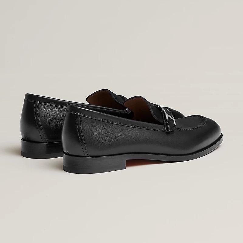 Giày Hermes Monterey Loafer Nam Đen