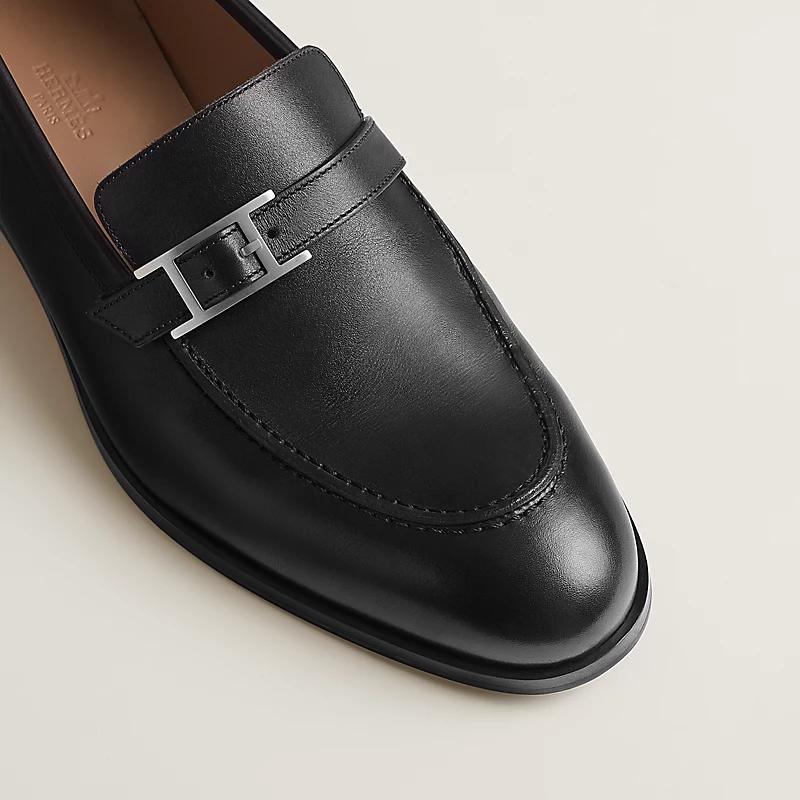 Giày Hermes Monterey Loafer Nam Đen