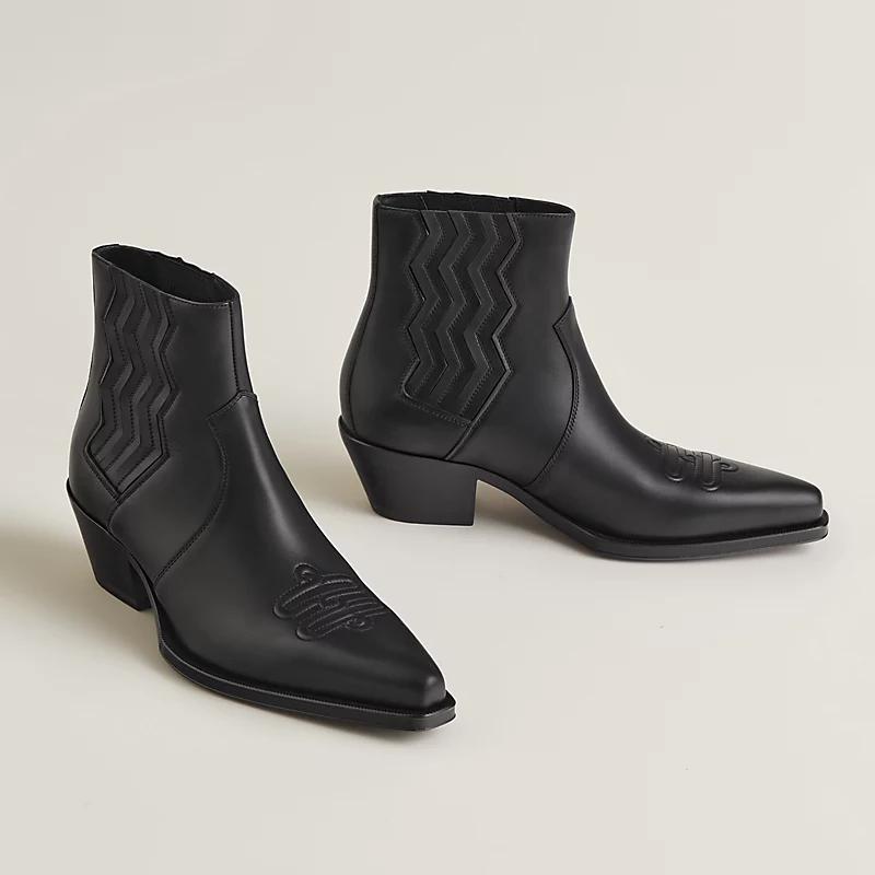 Giày Hermes Vegas Ankle Boot Nam Đen