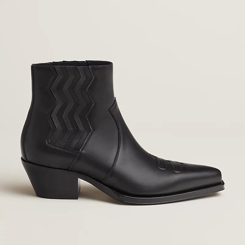 Giày Hermes Vegas Ankle Boot Nam Đen