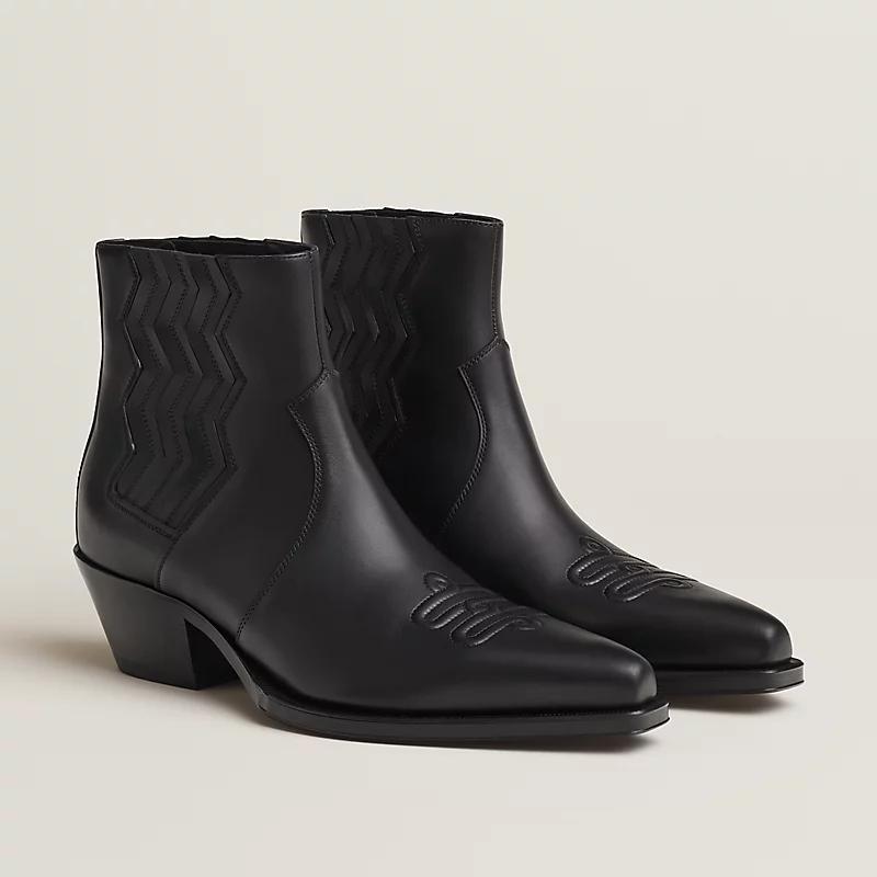 Giày Hermes Vegas Ankle Boot Nam Đen