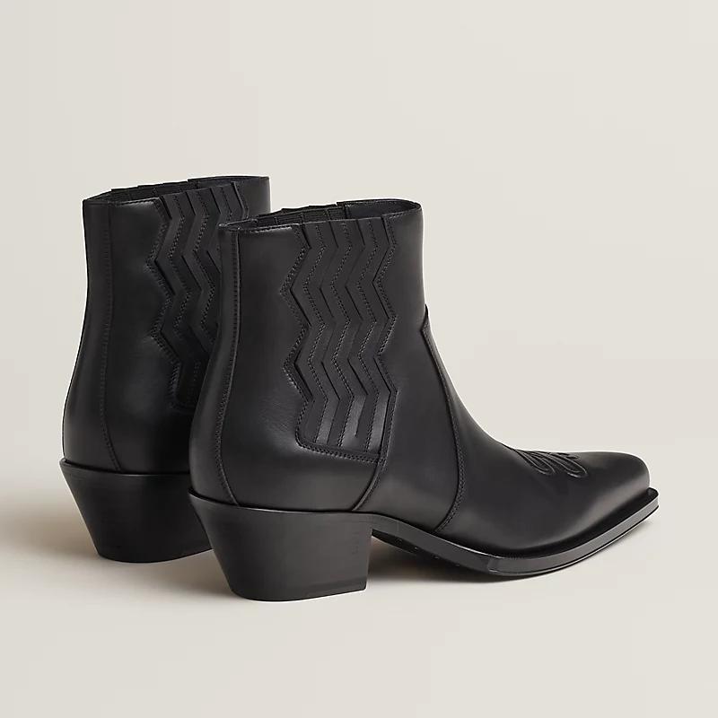 Giày Hermes Vegas Ankle Boot Nam Đen