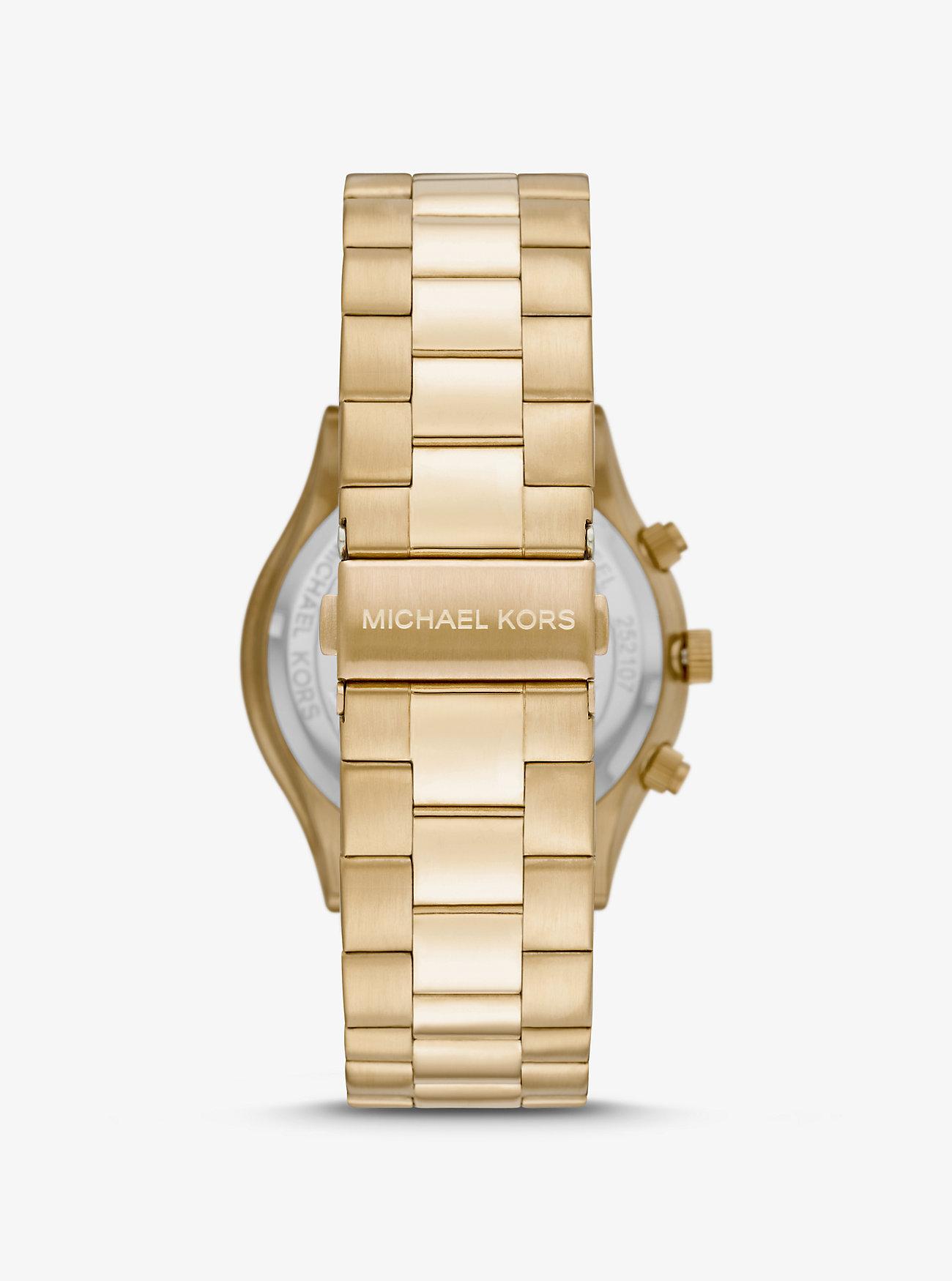 Đồng Hồ Michael Kors Oversized Slim Runway Gold-Tone Watch Nữ Vàng