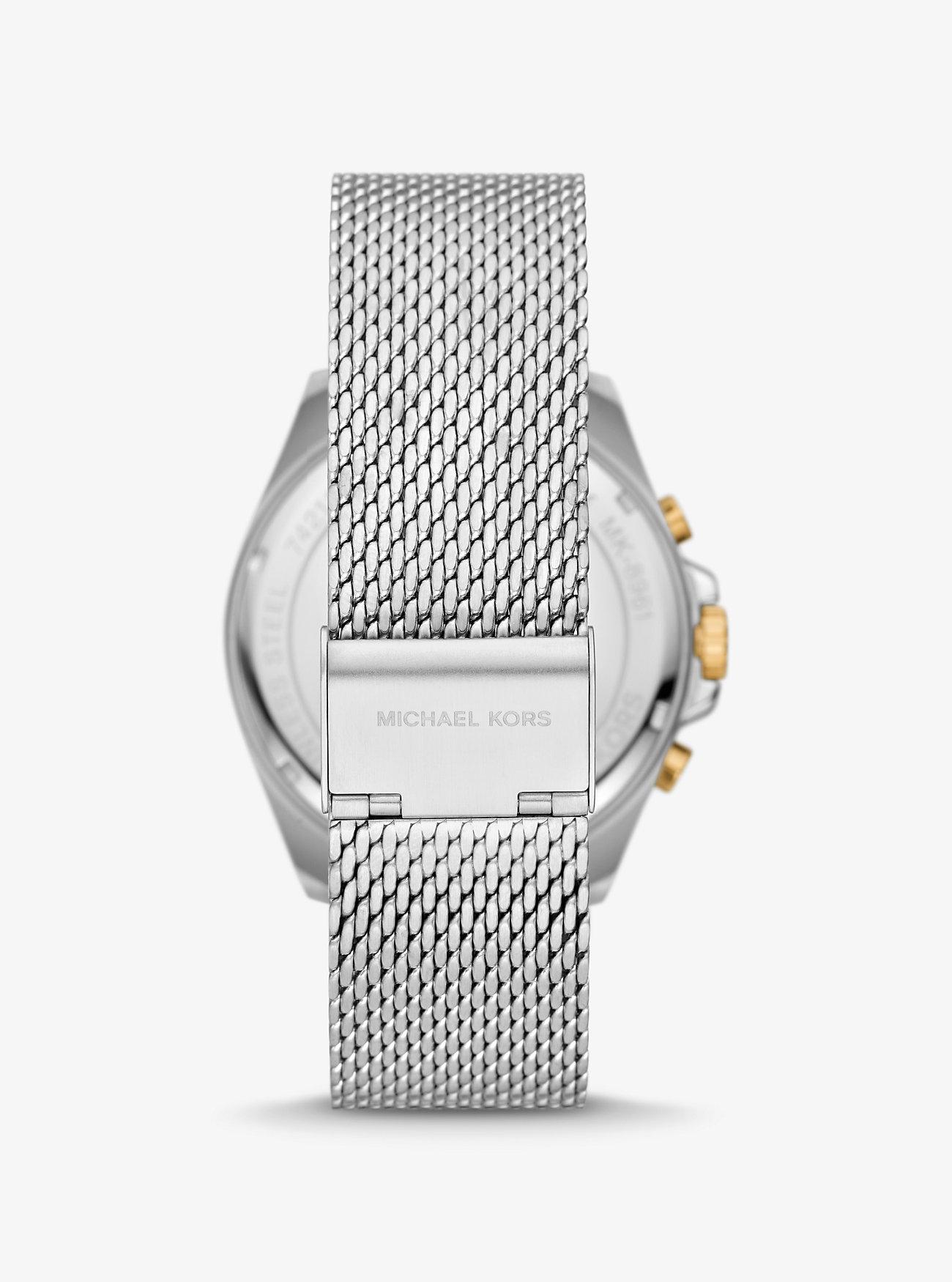 Đồng Hồ Michael Kors Oversized Brecken Two-Tone Mesh Watch Gift Set Nữ Bạc