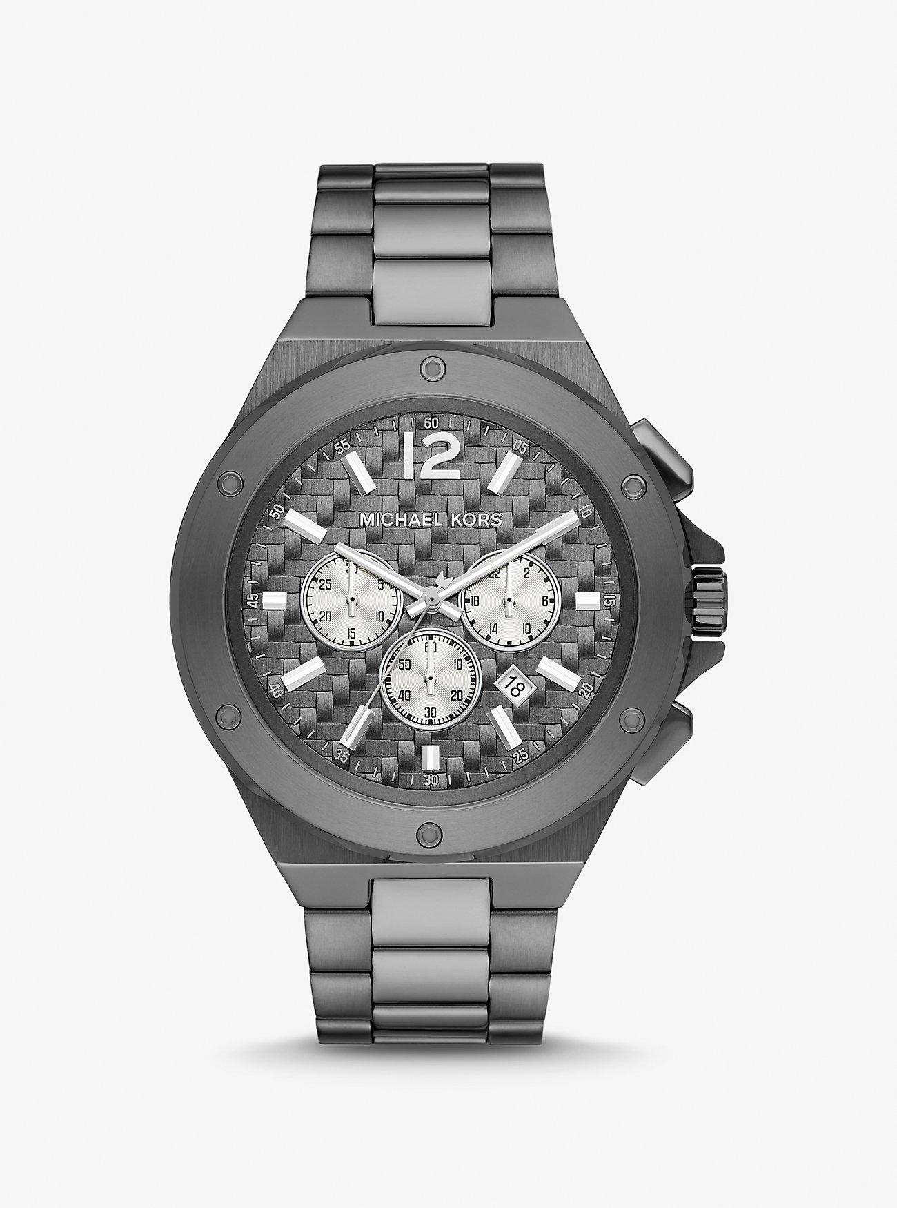 Đồng Hồ Michael Kors Oversized Lennox Gunmetal Watch Nữ Xám Đậm