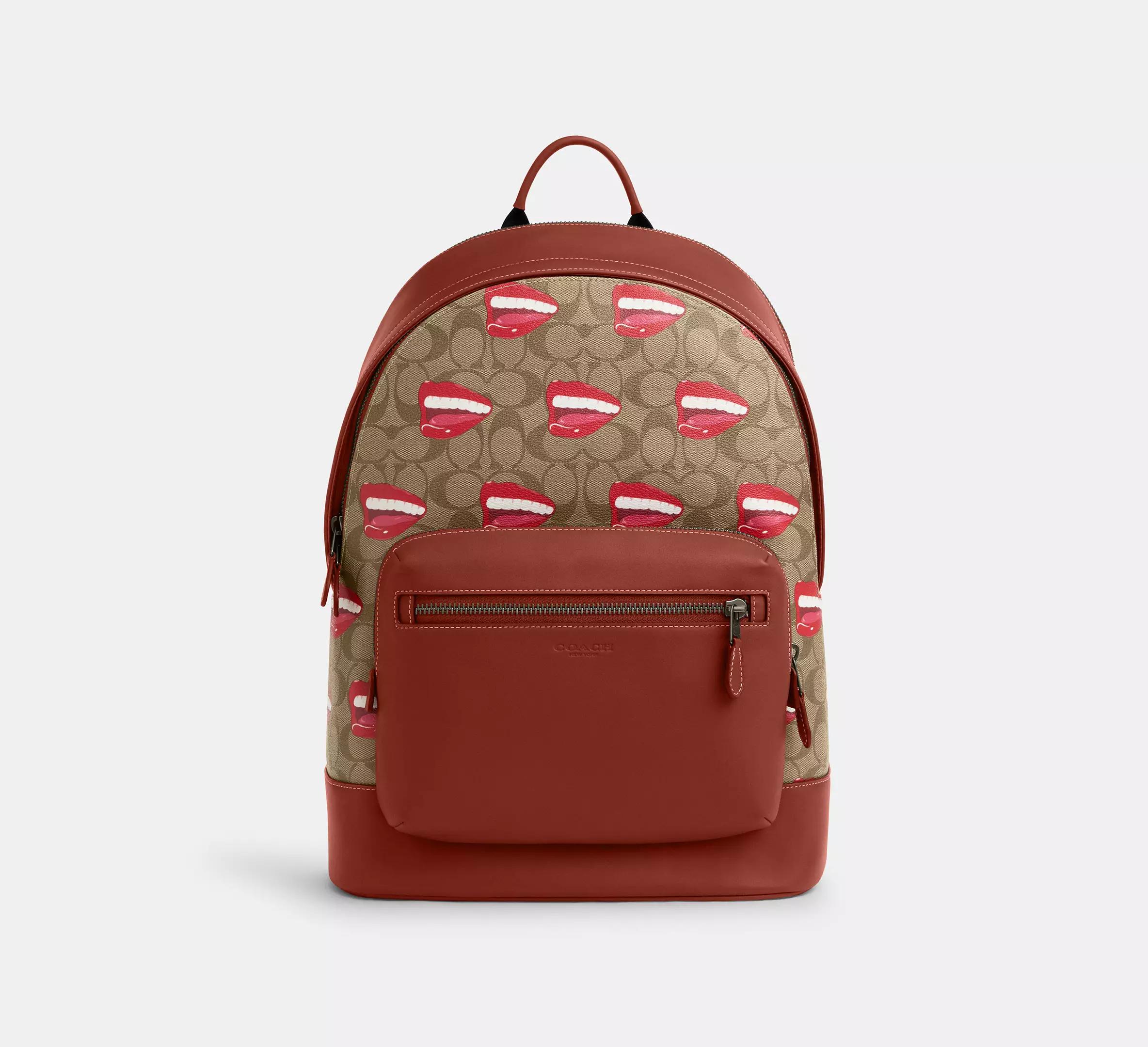 Túi Coach Coach X Tom Wesselmann West Backpack In Signature Canvas Nam Nâu