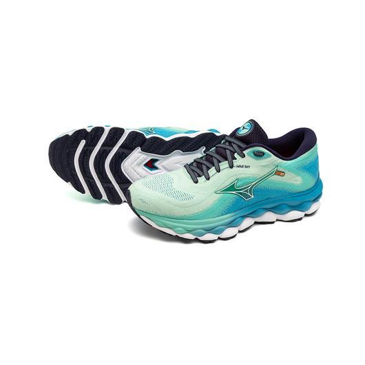 Giày Mizuno Wave Sky 7 Running Shoe Nữ Xanh Dương Trắng