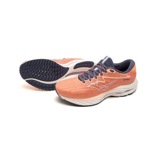 Giày Mizuno Wave Rider 27 Running Shoe Nữ Cam Trắng