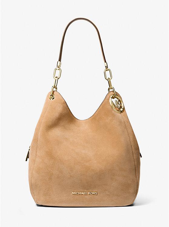 Túi Michael Kors Lillie Large Suede Shoulder Bag Nữ Be