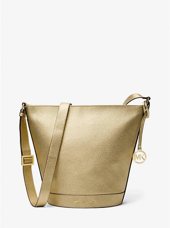 Túi Michael Kors Townsend Medium Metallic Pebbled Leather Messenger Bag Nữ Vàng