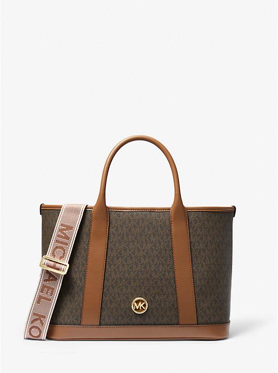 Túi Michael Kors Luisa Medium Signature Logo Satchel Nữ Nâu