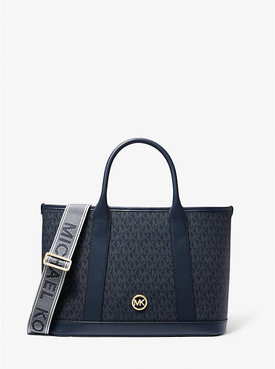 Túi Michael Kors Luisa Medium Signature Logo Satchel Nữ Xanh Navy