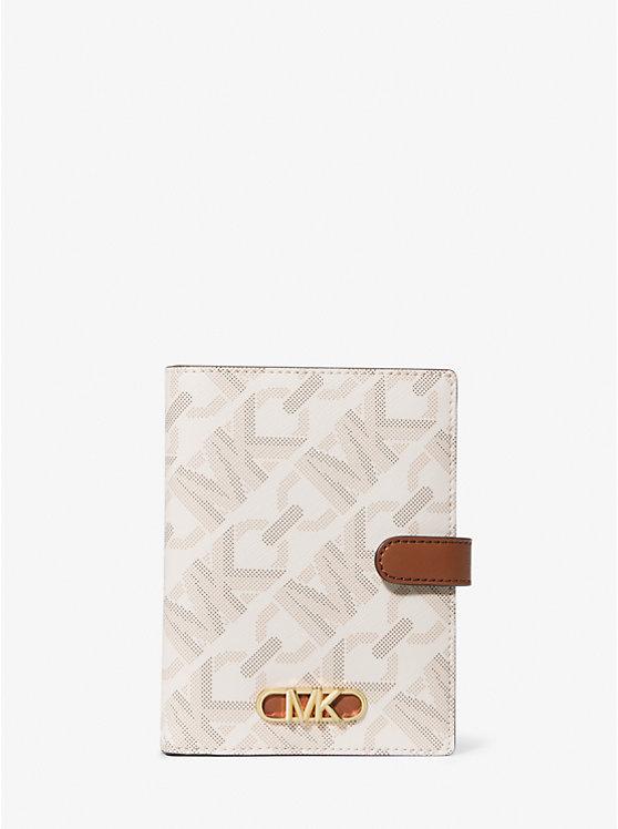 Túi Michael Kors Empire Medium Signature Logo Passport Wallet Nữ Kem