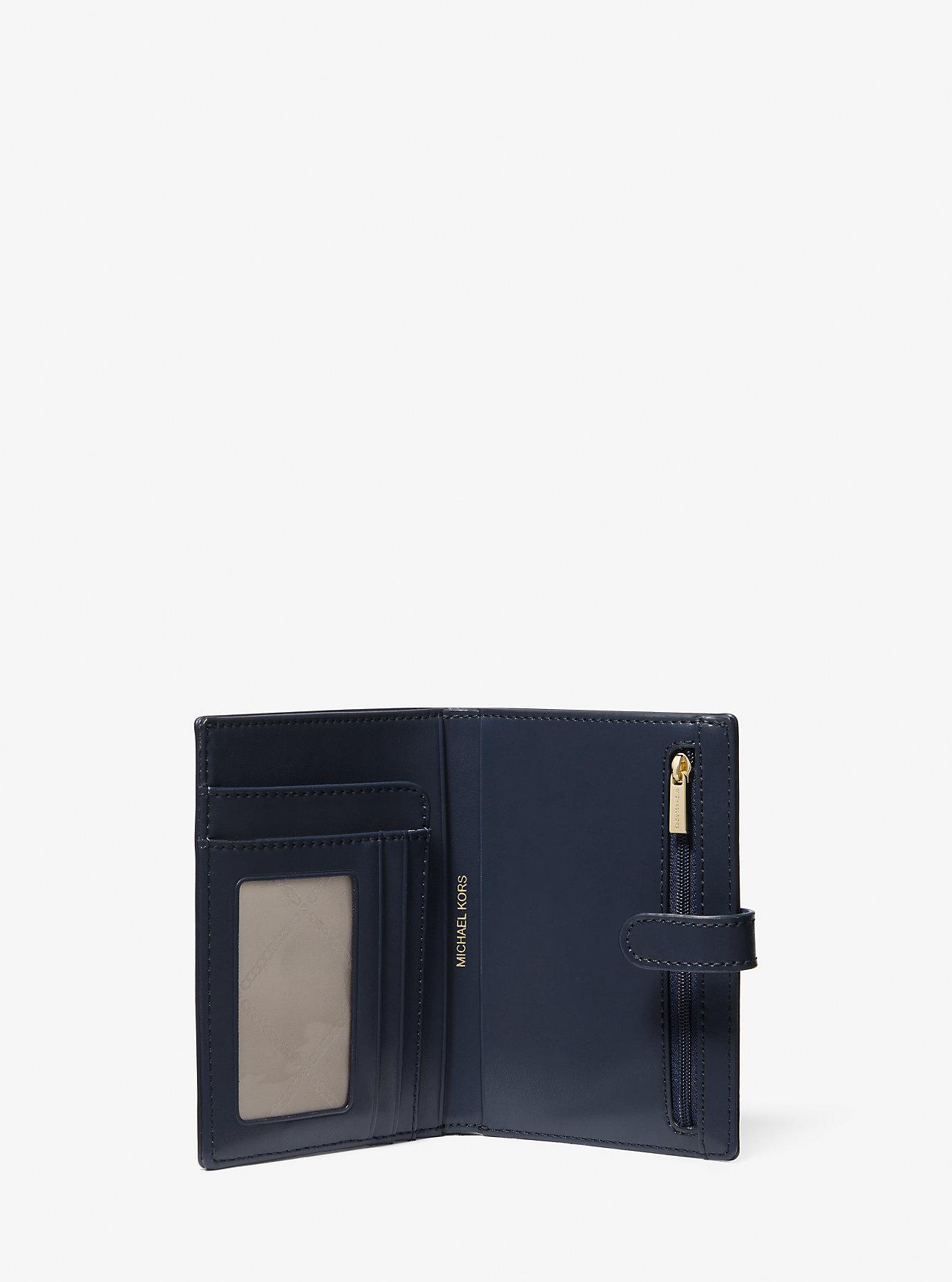 Túi Michael Kors Empire Medium Signature Logo Passport Wallet Nữ Xanh Navy