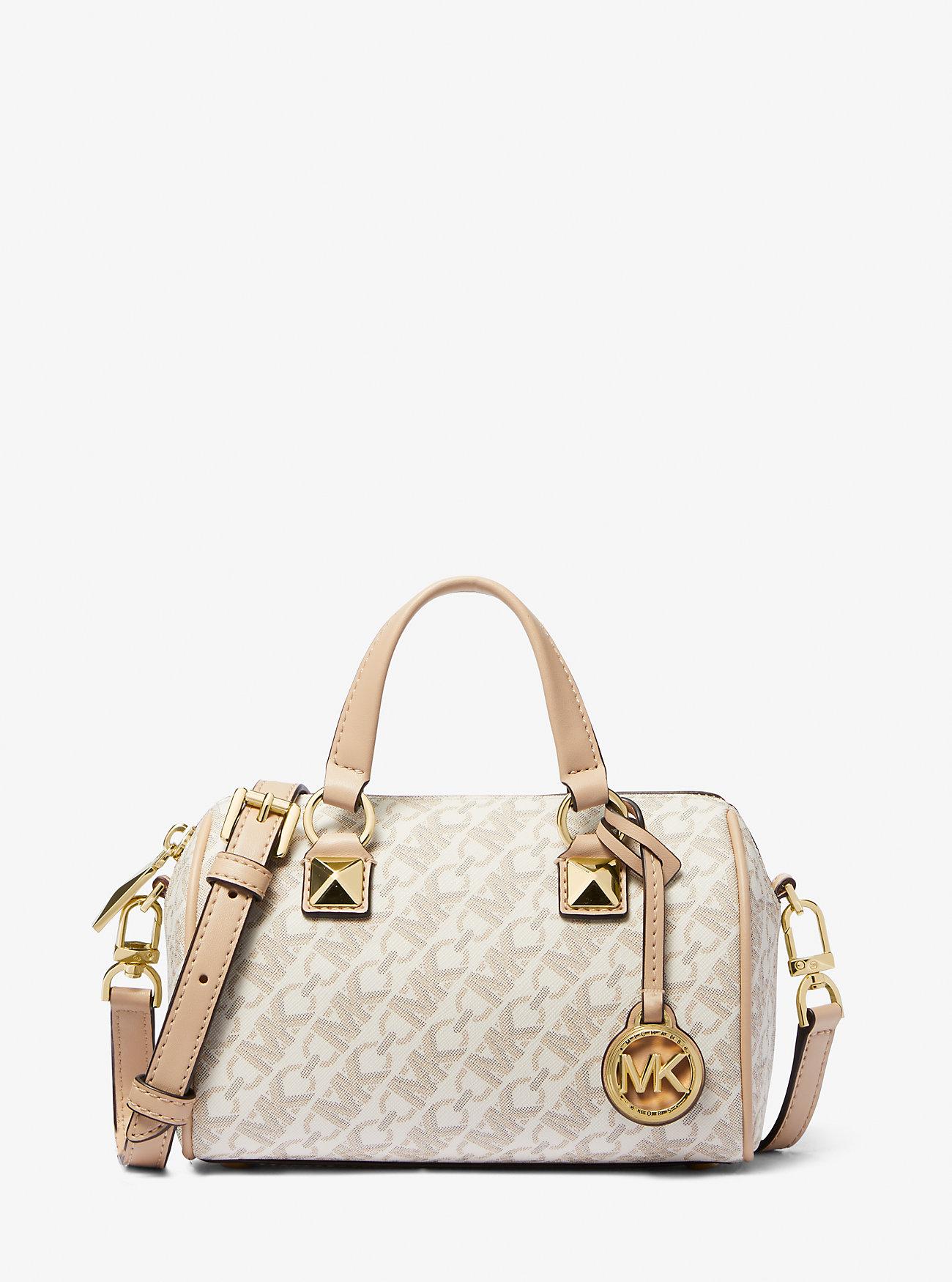 Túi Michael Kors Grayson Small Empire Signature Logo Duffel Crossbody Bag Nữ Kem