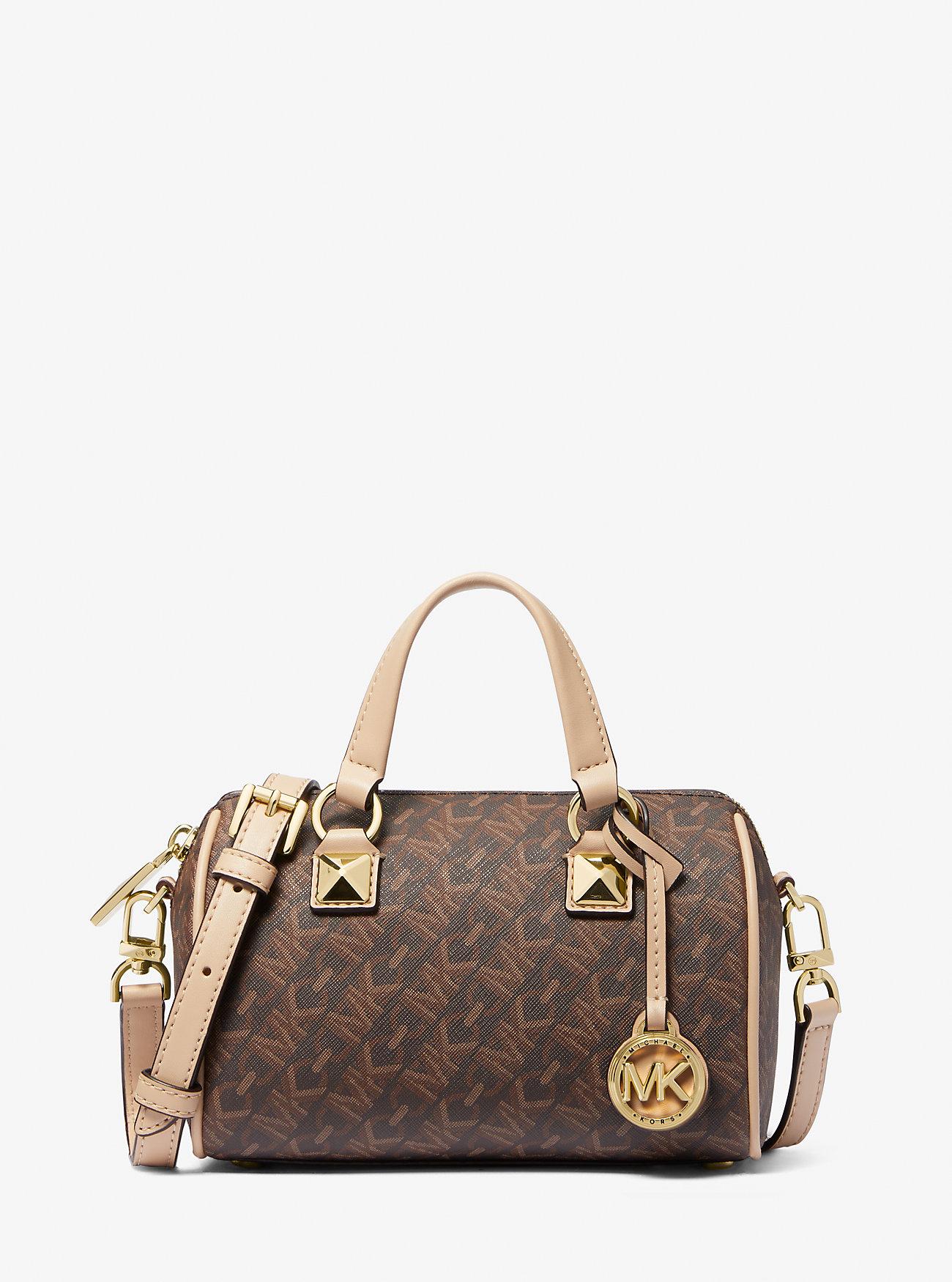 Túi Michael Kors Grayson Small Empire Signature Logo Duffel Crossbody Bag Nữ Nâu