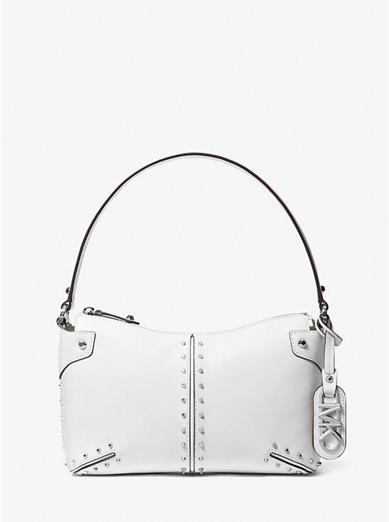 Túi Michael Kors Astor Large Studded Leather Shoulder Bag Nữ Trắng