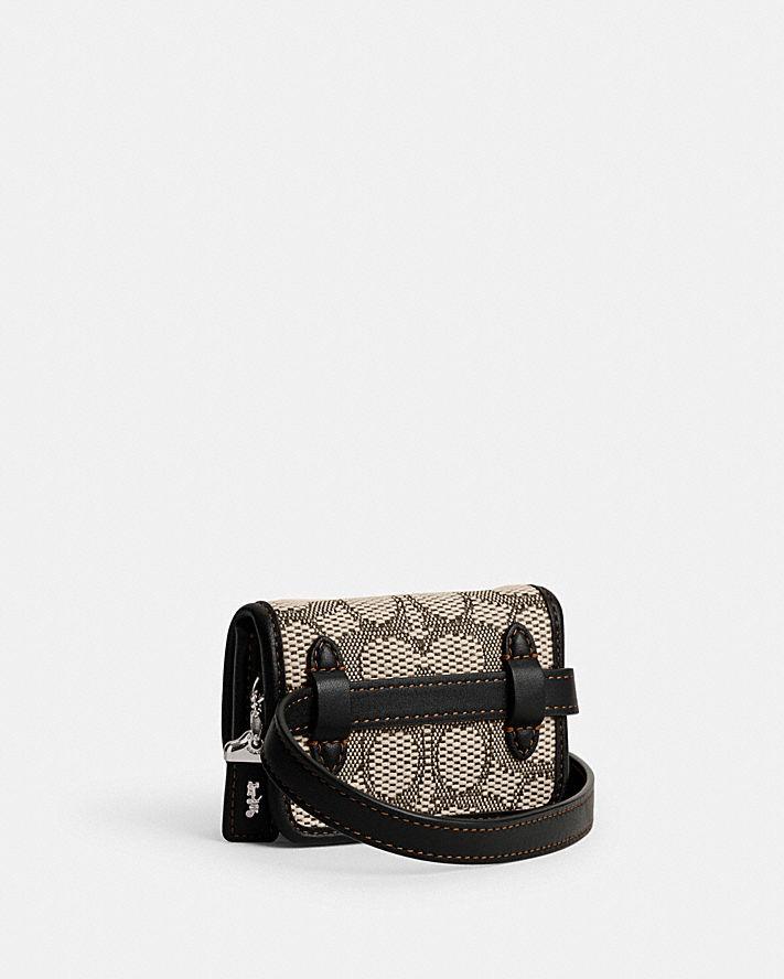 Túi Coach Bandit Card Case Belt Bag In Signature Jacquard Nữ Đen