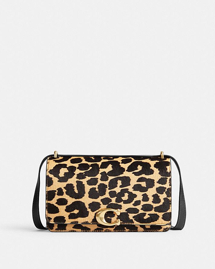 Túi Coach Bandit Shoulder Bag With Leopard Print Nữ Vàng