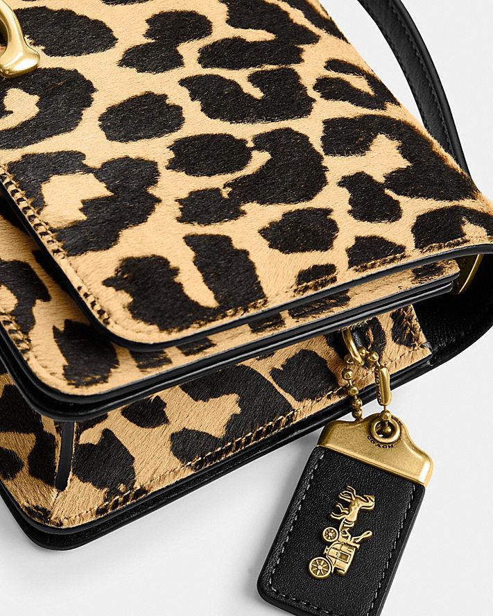 Túi Coach Bandit Shoulder Bag With Leopard Print Nữ Vàng