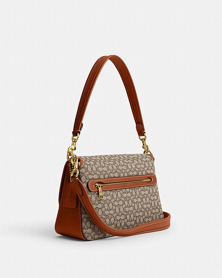 Túi Coach Soft Tabby Shoulder Bag In Micro Signature Jacquard Nữ Nâu