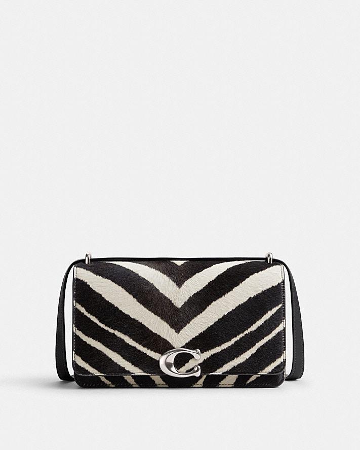 Túi Coach Bandit Shoulder Bag With Zebra Print Nữ Đen