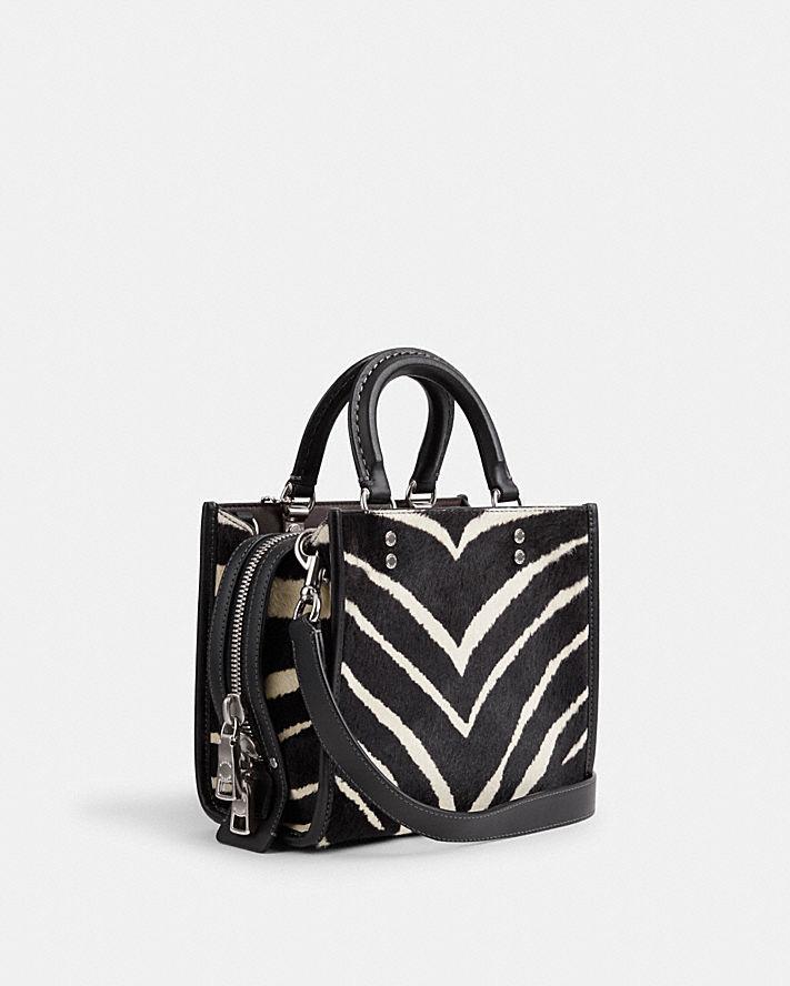 Túi Coach Rogue 20 In Haircalf With Zebra Print Nữ Đen