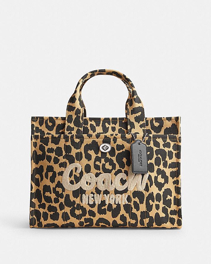 Túi Coach Cargo Tote With Leopard Print Nữ Vàng