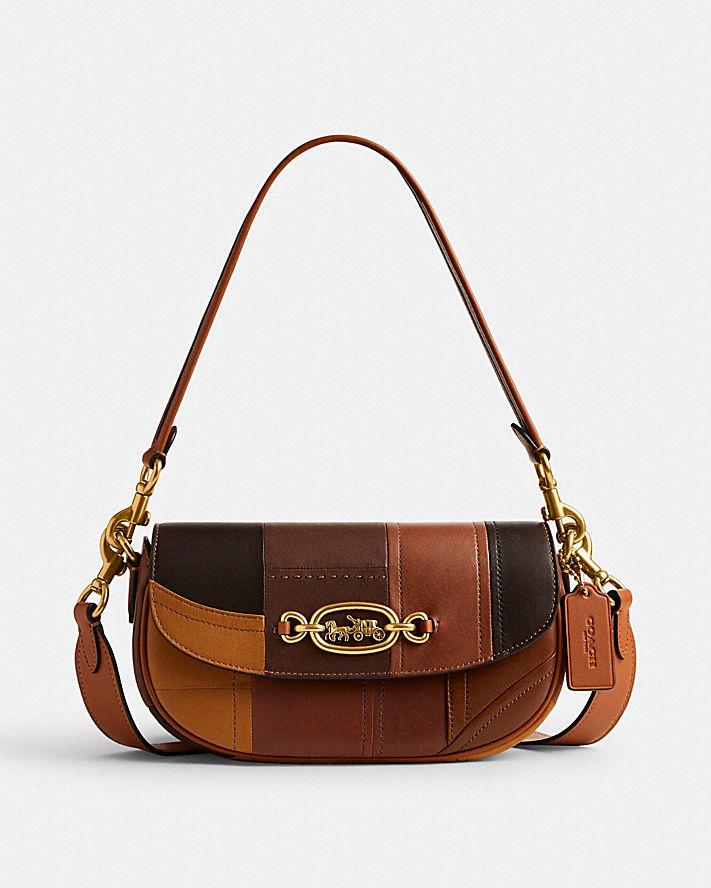 Túi Coach Harley Shoulder Bag 23 In Patchwork Nữ Nâu