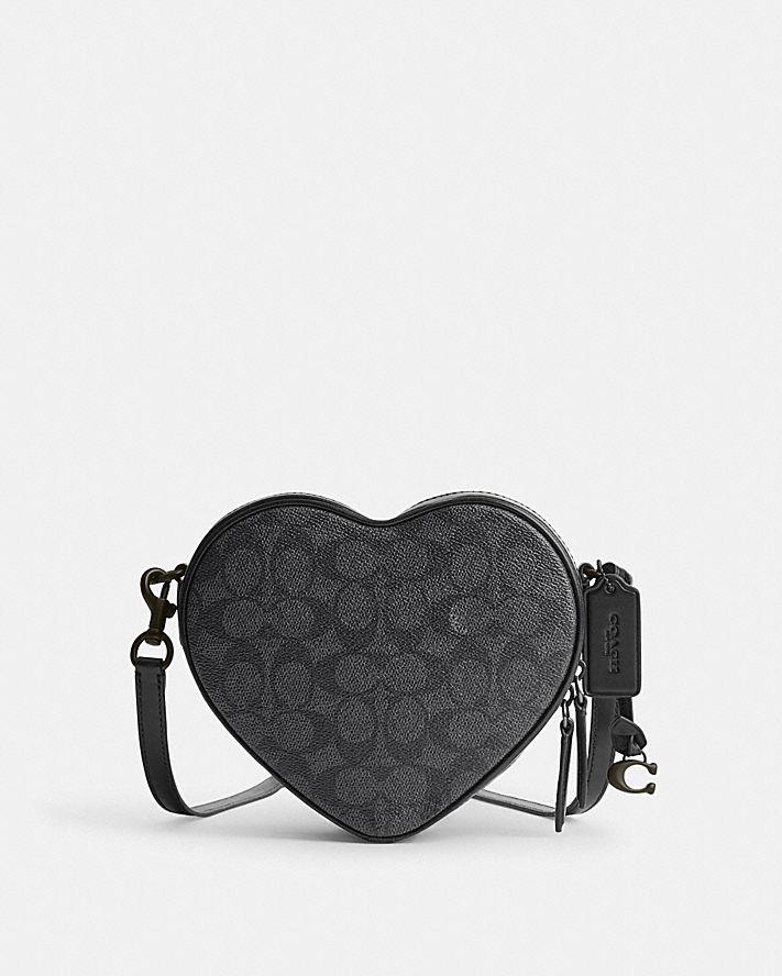 Túi Coach Heart Crossbody In Signature Canvas Nữ Đen