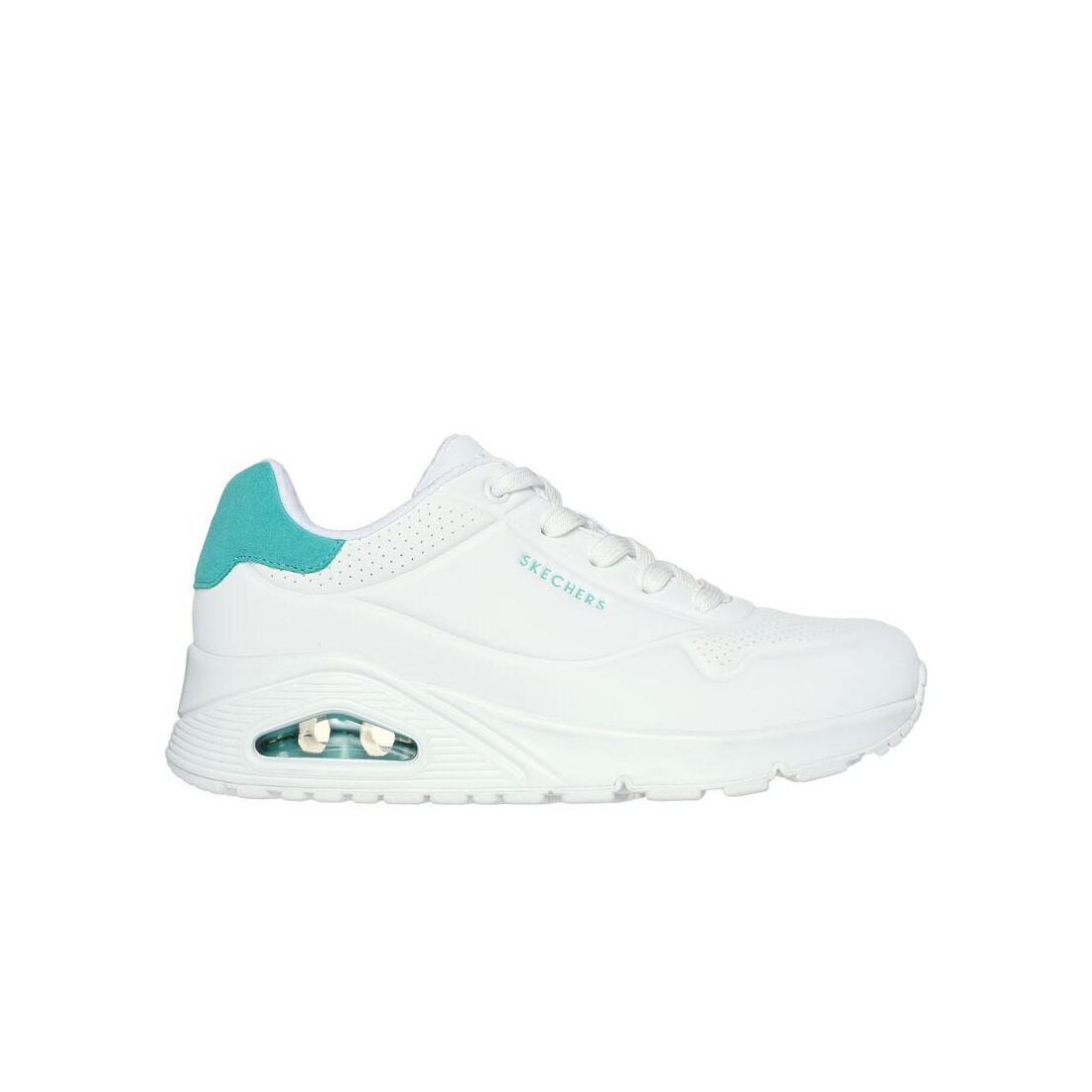 Giày Skechers Uno - Pop Back Nữ Trắng Xanh Dương