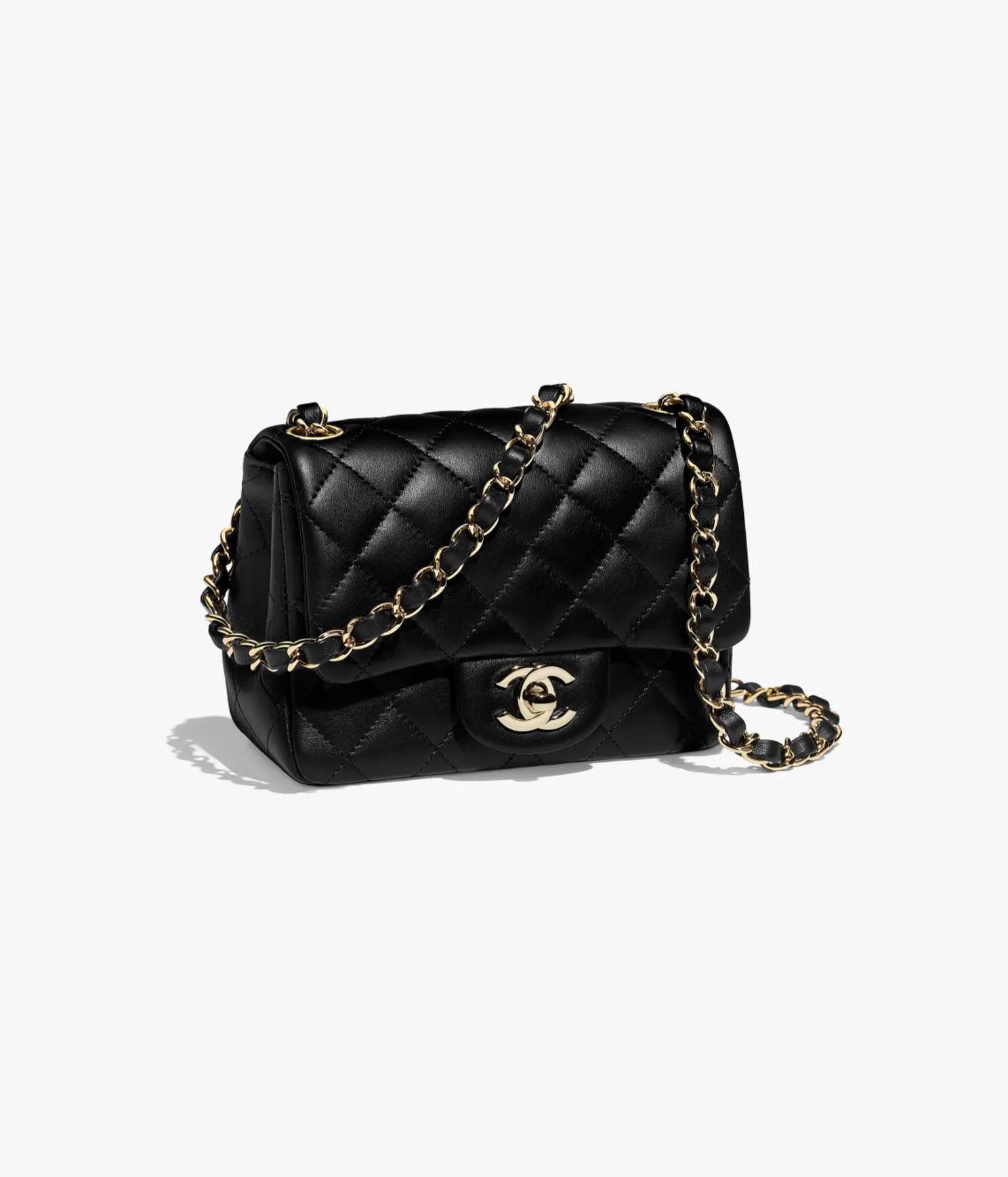Túi Chanel Mini Flap Bag Lambskin & Gold-Tone Metal Nữ Đen