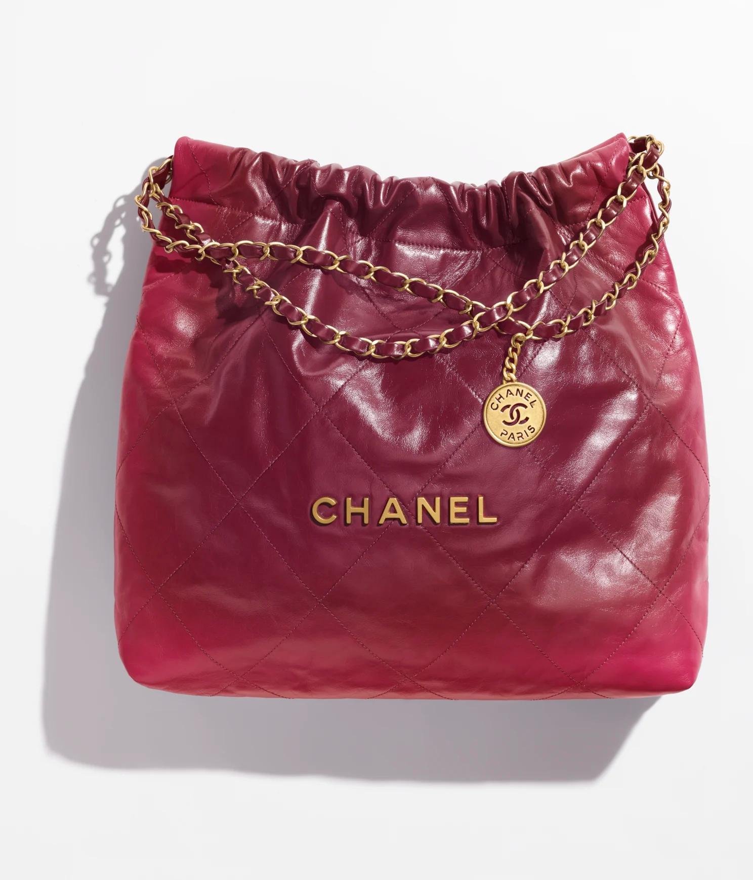 Túi Chanel CHANEL 22 Handbag Shaded Calfskin Burgundy Nữ Đỏ