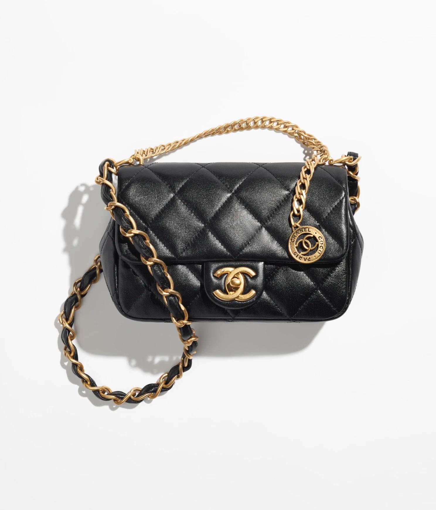  Túi Chanel Small Flap Bag Lambskin & Gold-Tone Metal Nữ Đen