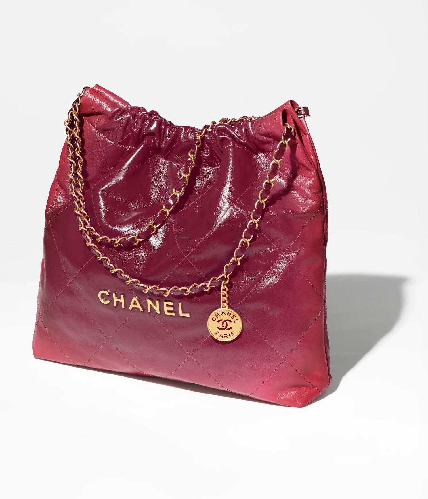 Túi Chanel CHANEL 22 Handbag Shaded Calfskin Burgundy Nữ Đỏ