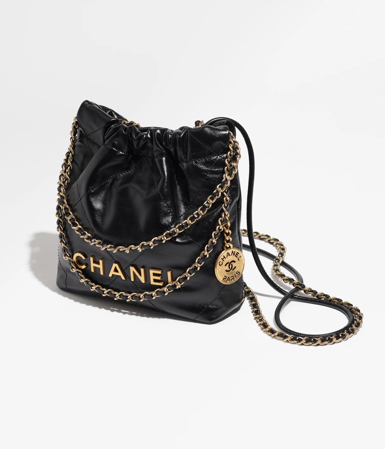 Túi Chanel CHANEL 22 Mini Handbag Shiny Calfskin Nữ Đen