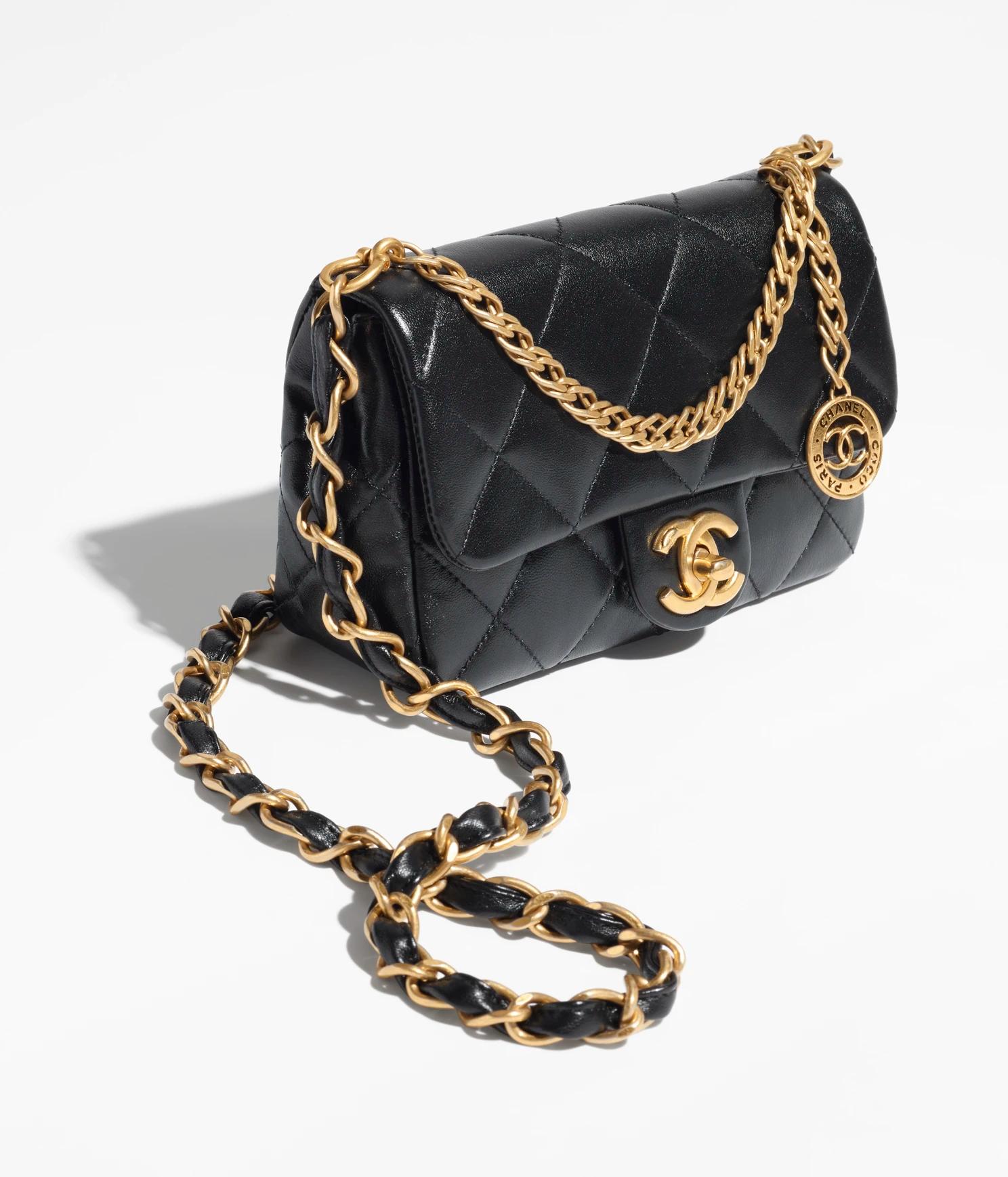  Túi Chanel Small Flap Bag Lambskin & Gold-Tone Metal Nữ Đen