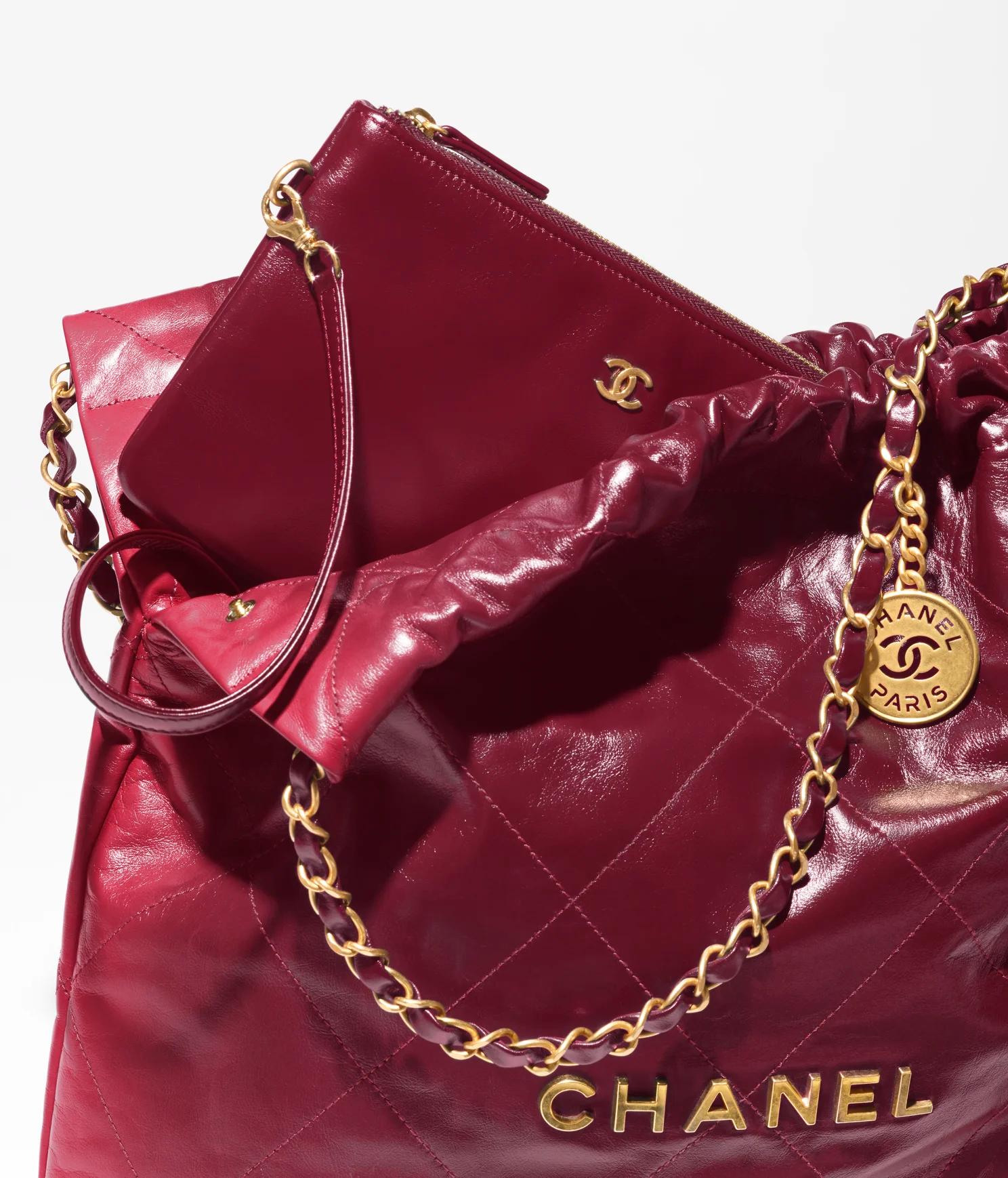 Túi Chanel CHANEL 22 Handbag Shaded Calfskin Burgundy Nữ Đỏ