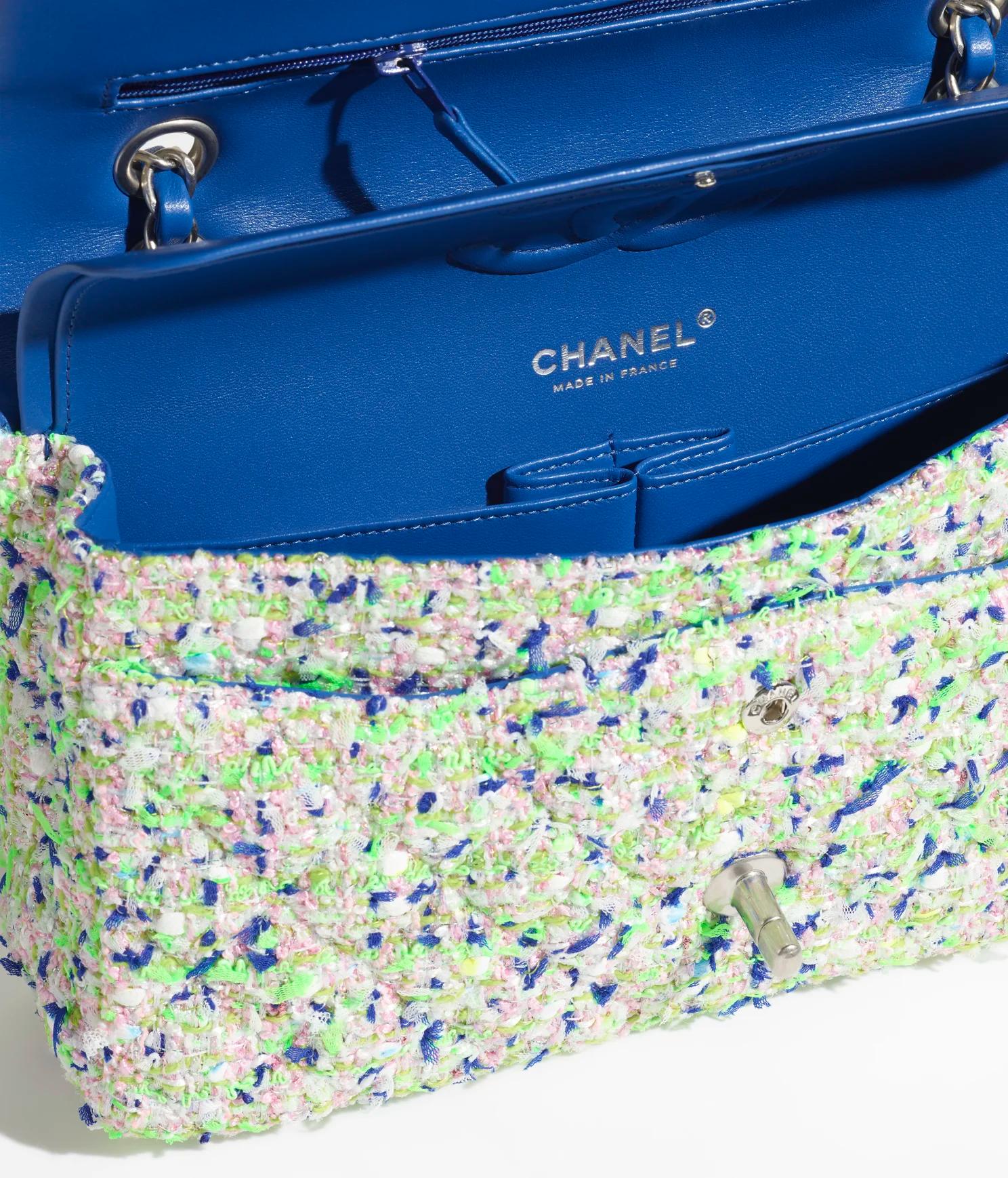 Túi Chanel Classic Handbag Nữ Phối Xanh