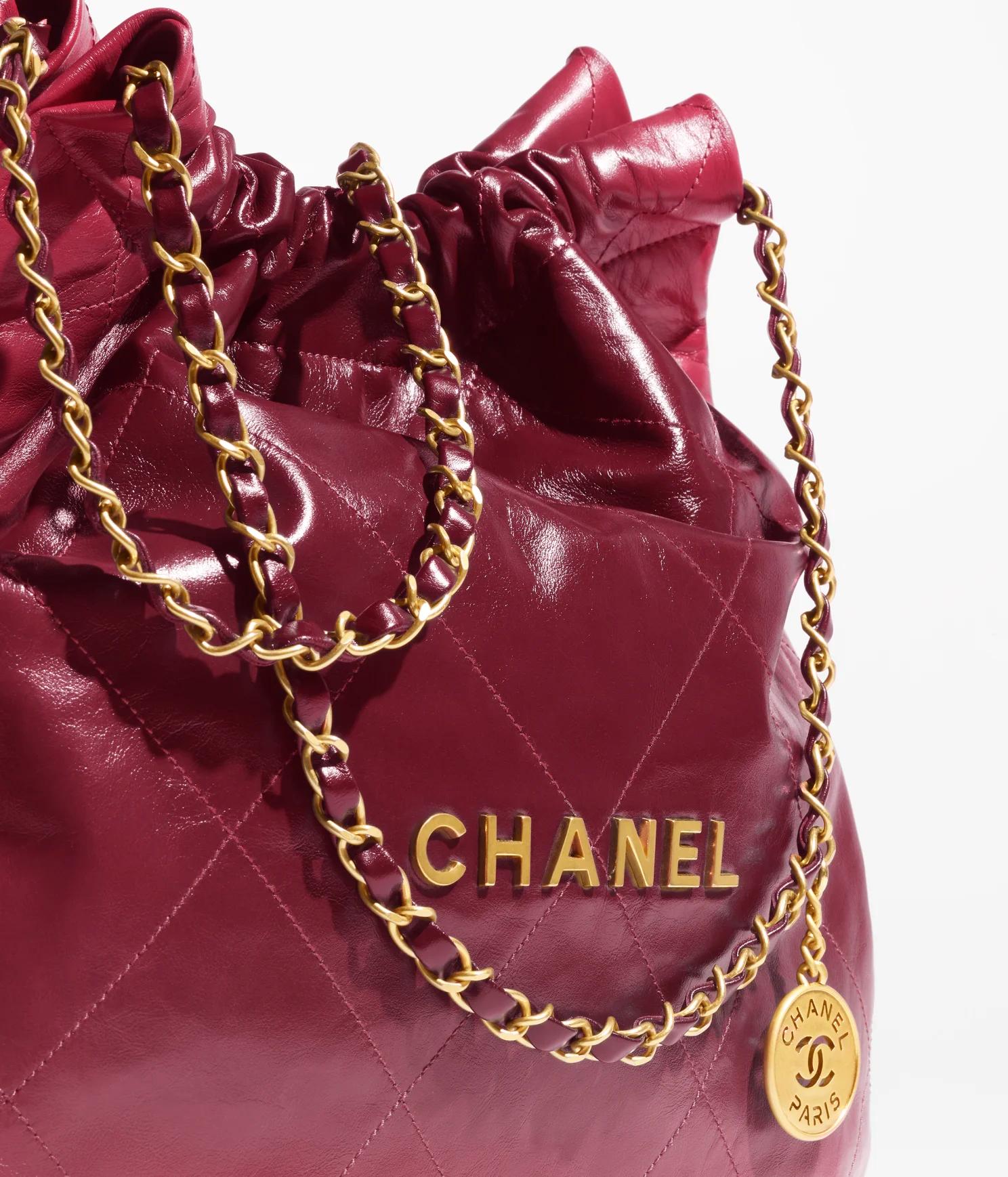 Túi Chanel CHANEL 22 Handbag Shaded Calfskin Burgundy Nữ Đỏ