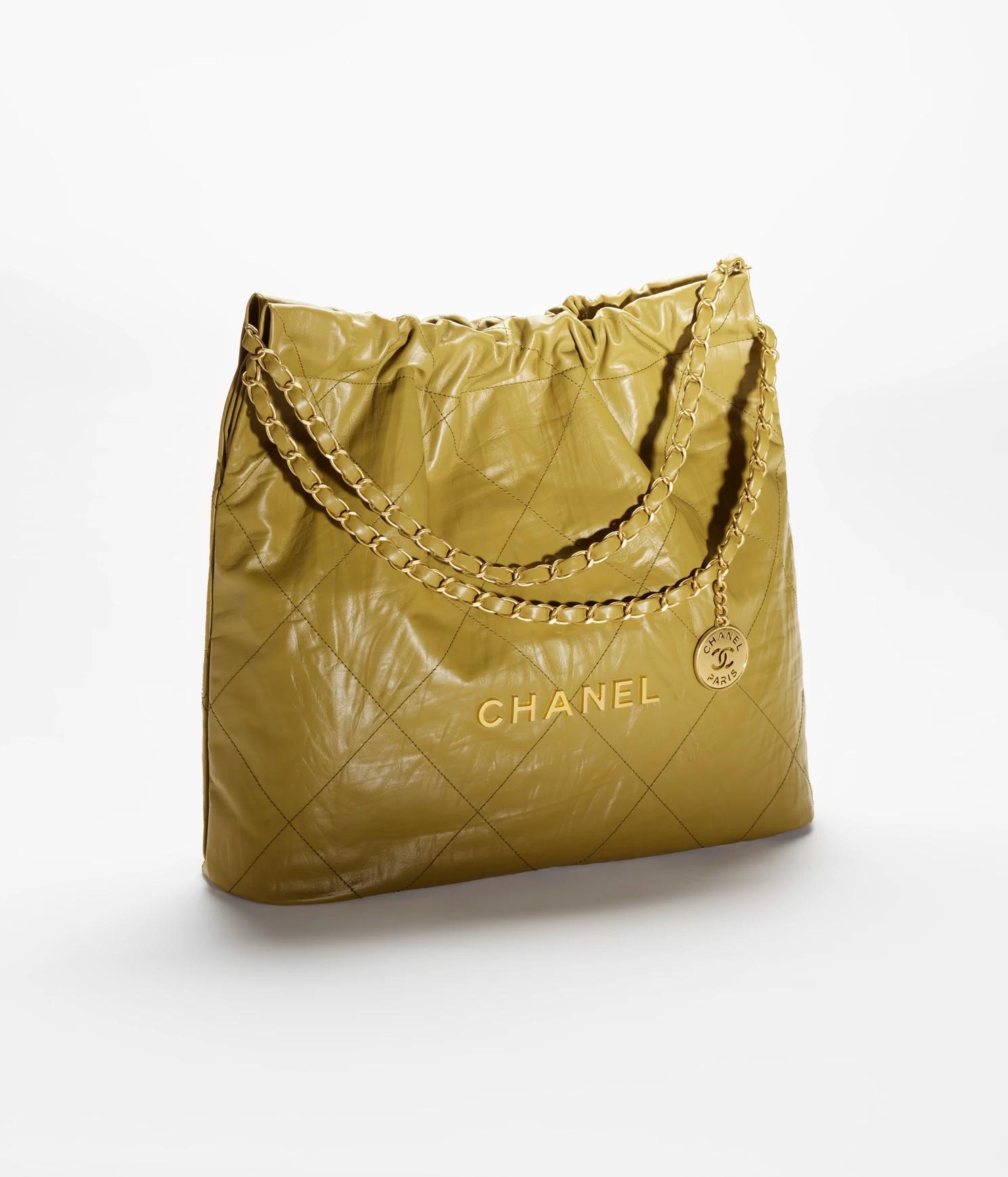 Túi Chanel CHANEL 22 Handbag Crumpled Calfskin Nữ Vàng