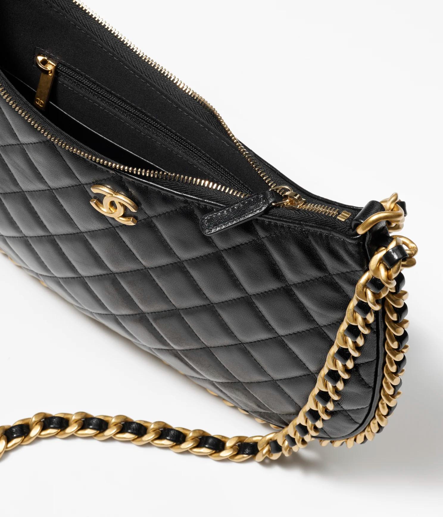 Túi Chanel Large Hobo Bag Shiny Crumpled Lambskin Nữ Đen