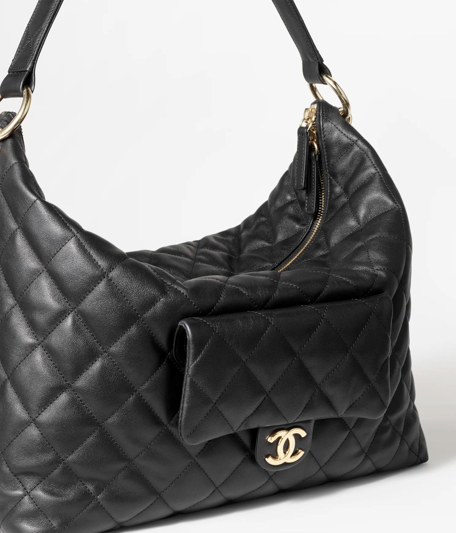 Túi Chanel Maxi Hobo Bag Calfskin Nữ Đen