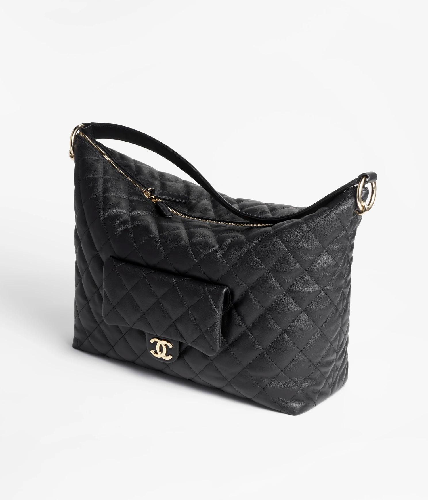 Túi Chanel Maxi Hobo Bag Calfskin Nữ Đen