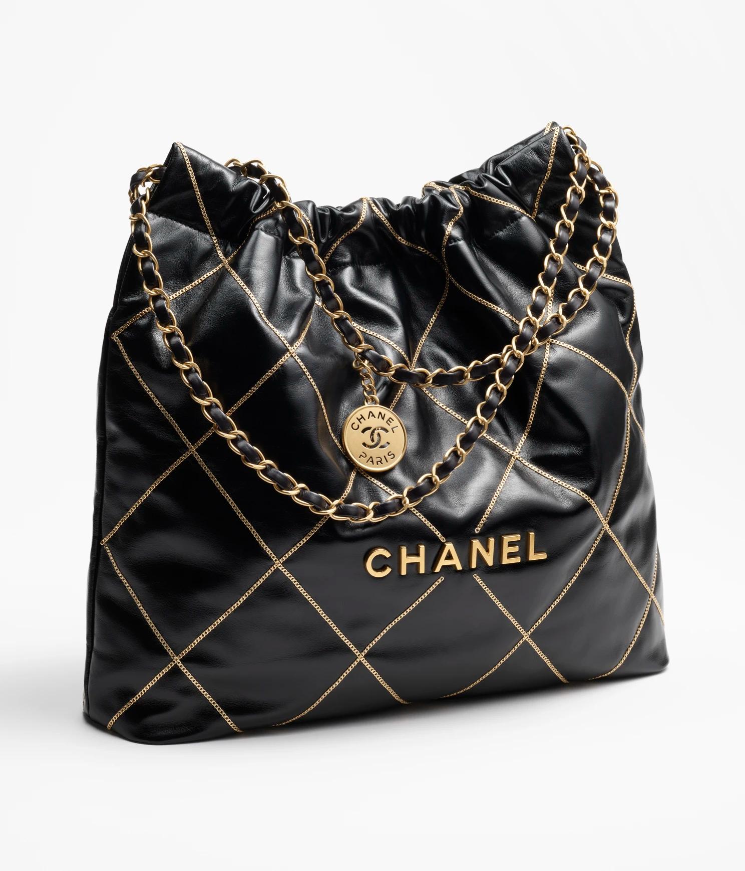 Túi Chanel CHANEL 22 Handbag Shiny Calfskin Nữ Đen