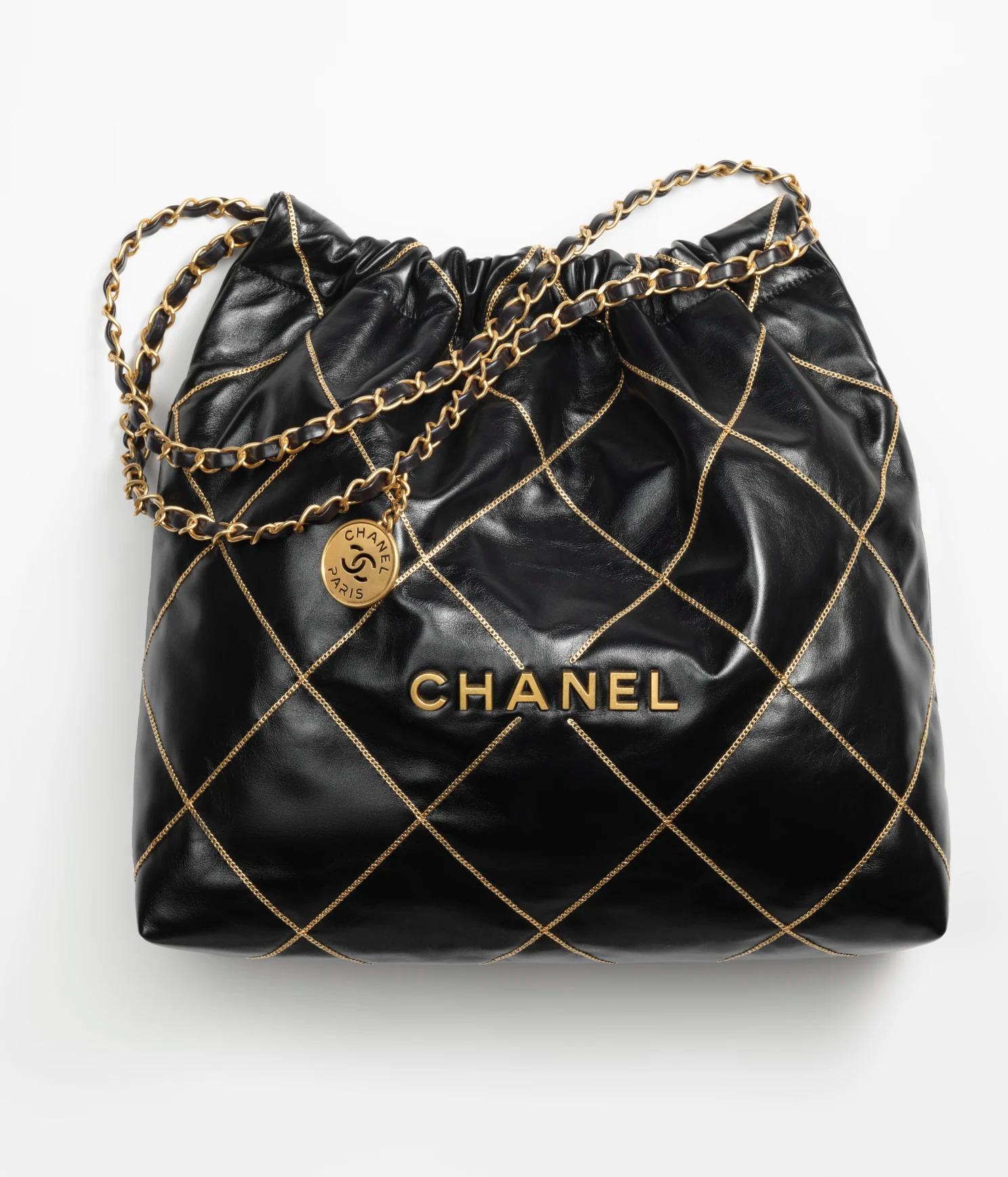 Túi Chanel CHANEL 22 Handbag Shiny Calfskin Nữ Đen