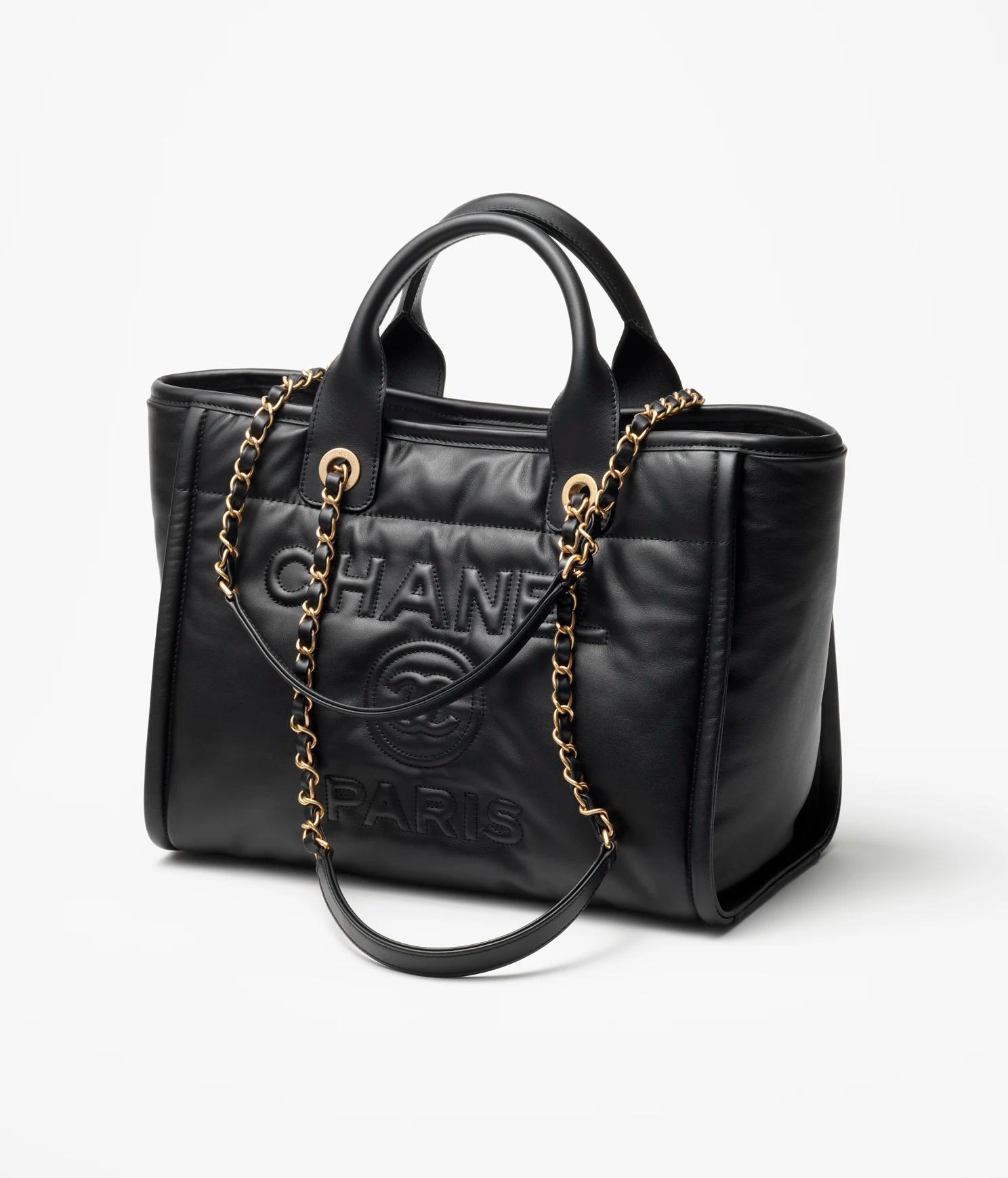 Túi Chanel Small Shopping Bag Calfskin Gold-Tone Metal Nữ Đen