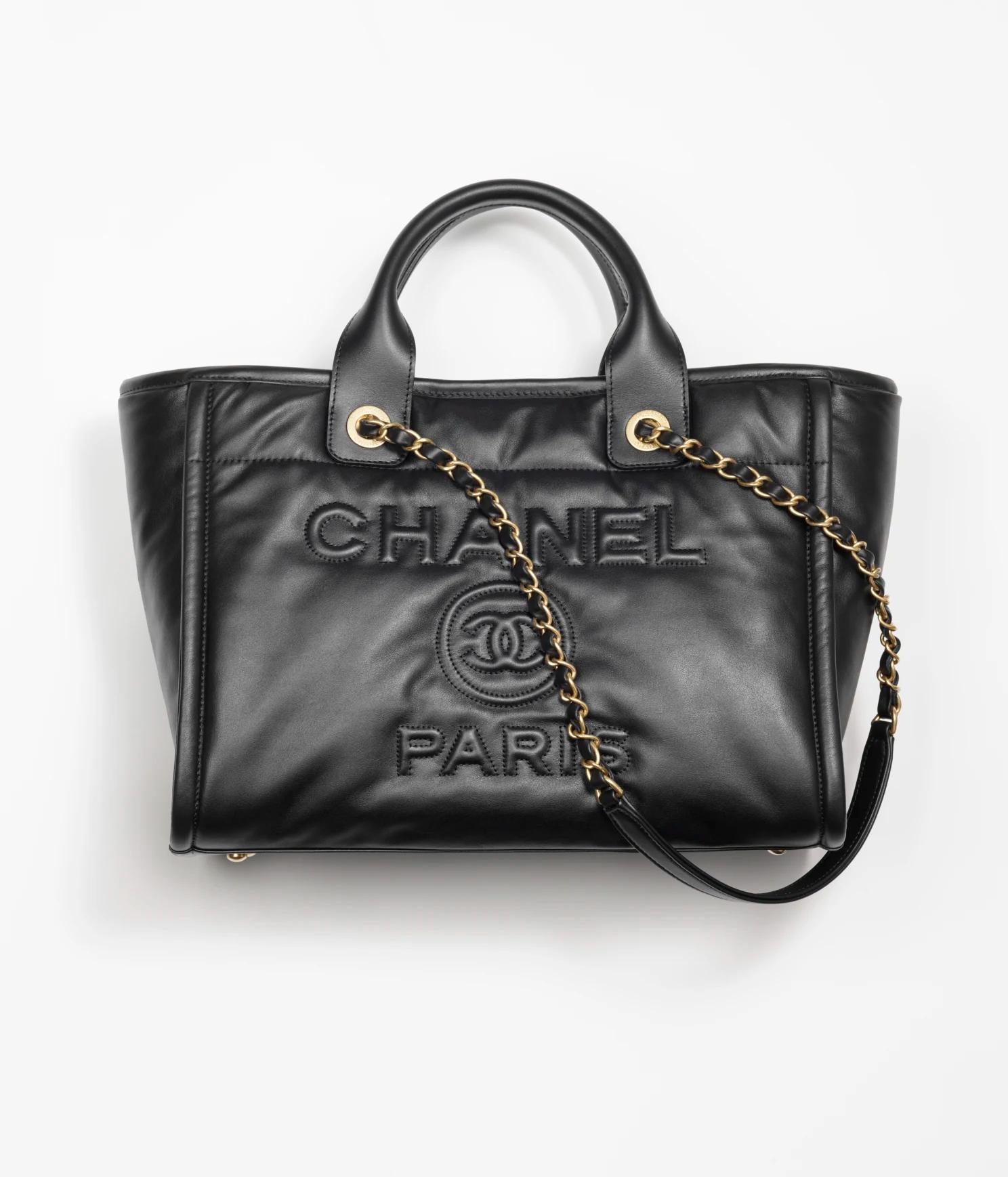 Túi Chanel Small Shopping Bag Calfskin Gold-Tone Metal Nữ Đen
