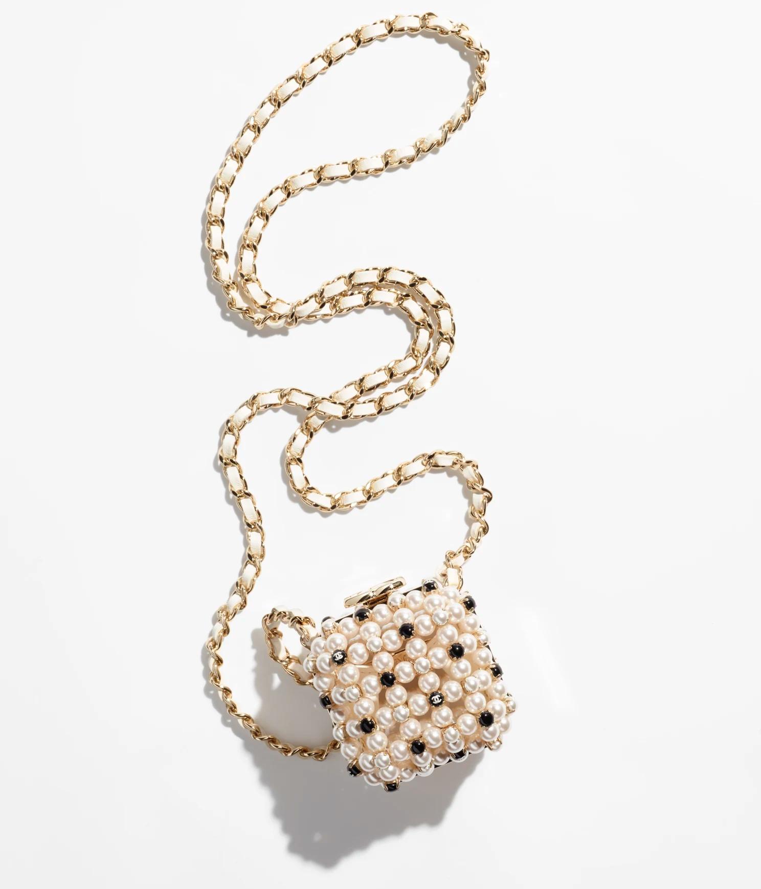 Túi Chanel Mini Evening Bag Imitation Pearls & Gold-Tone Metal Nữ Vàng