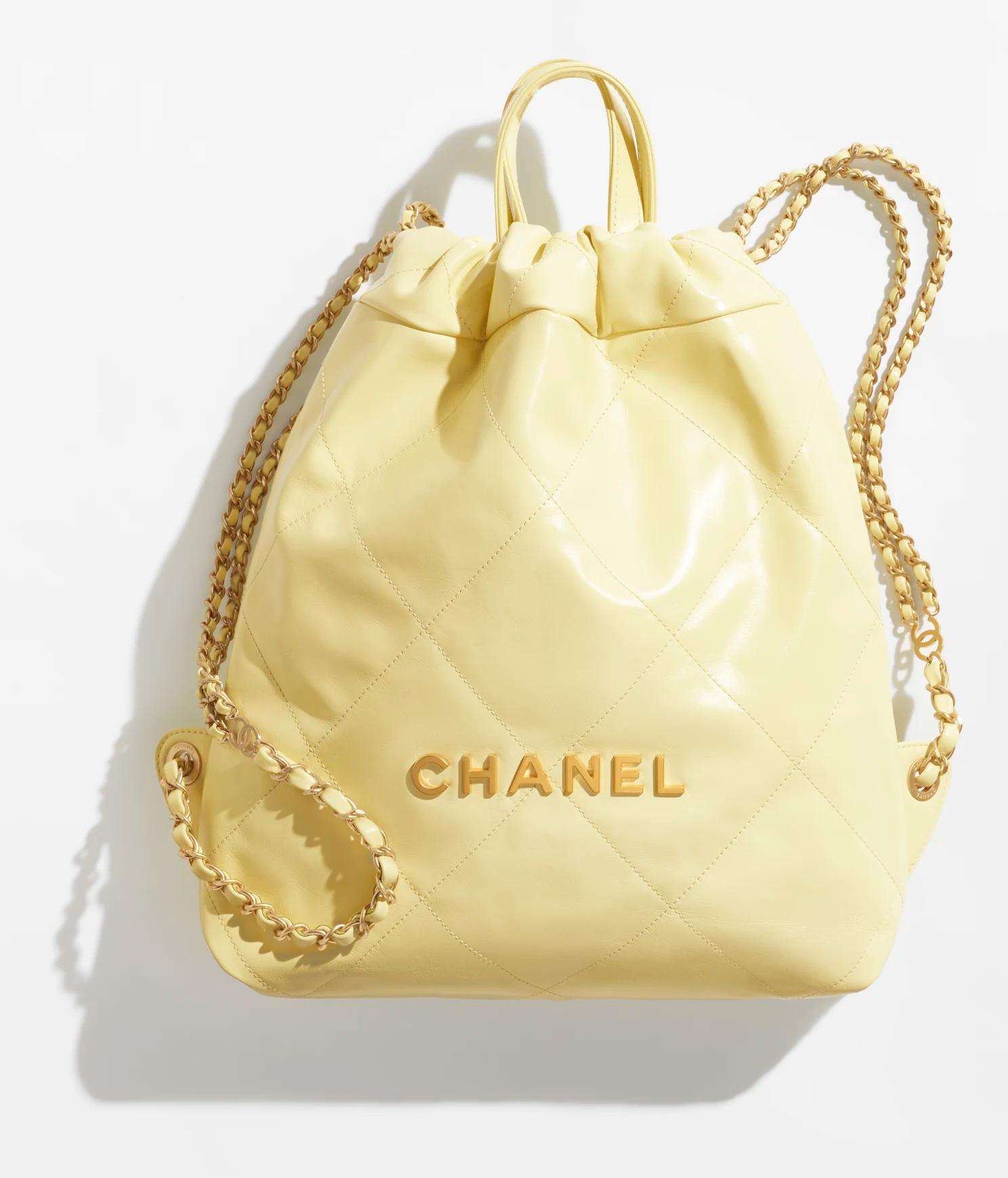 Túi Chanel Chanel 22 Backpack Shiny Calfskin & Gold-Tone Metal Nữ Vàng
